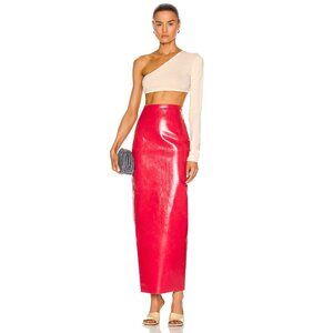Rick Owens Red Coated Pencil Skirt, size 42IT (fits like size 2US)